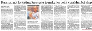 baramati not for taking; sule seeks to make her point via a mumbai shop 