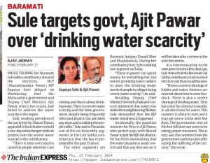 Sule target govt, Ajit Pawar over drinking water scarcity 