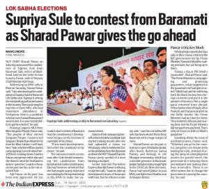 Supriya Sule to contest from Baramati as Sharad Pawar gives the go ahead 