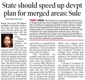 state should speed up devpt plan for merged areas-sule