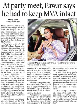 At party meet,Pawar says he had keep MVA intact 