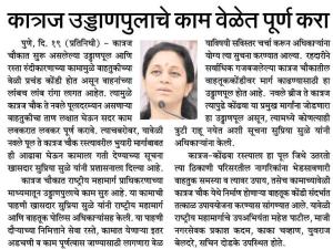 कात्रज उड्डाणपुलाचे काम वेळेत पूर्ण करा-खासदार सुप्रिया सुळे 