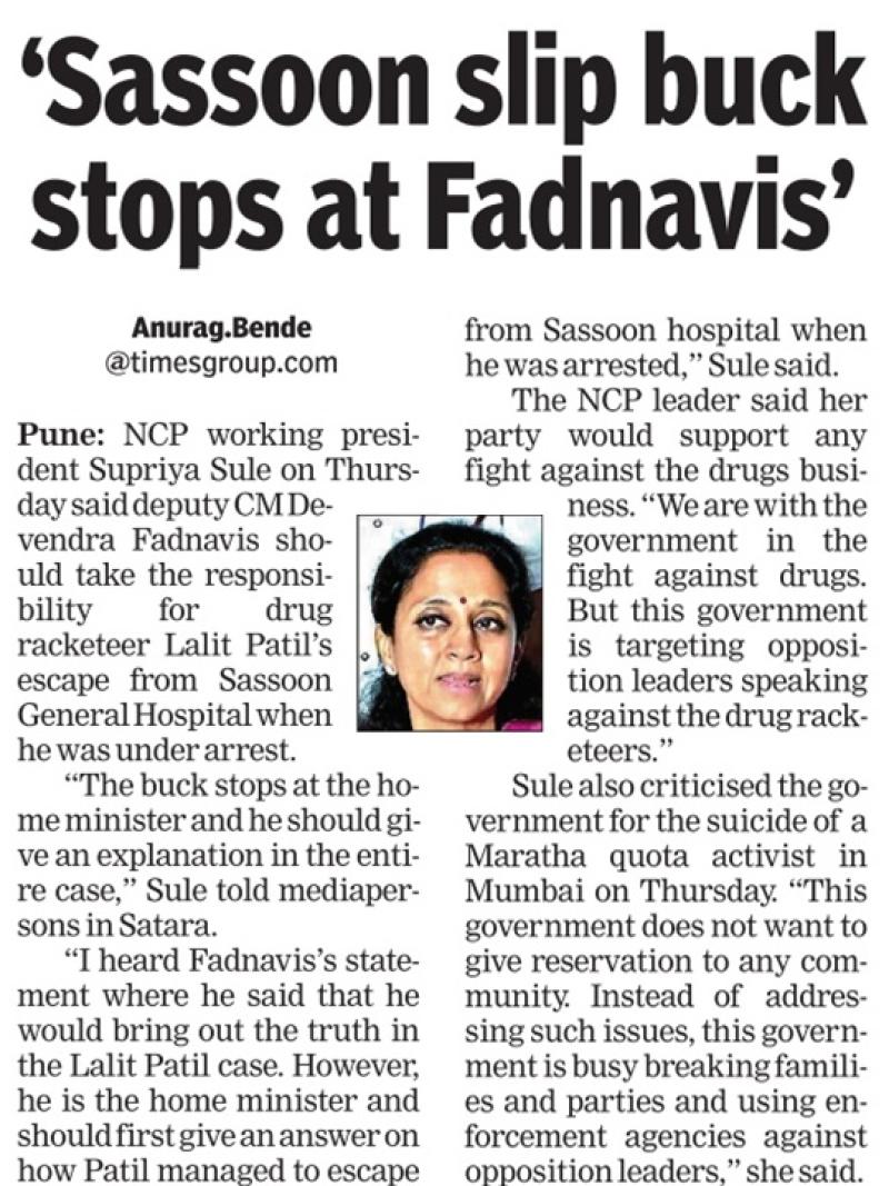 Sassoon slip buck stops at Fadanvis 