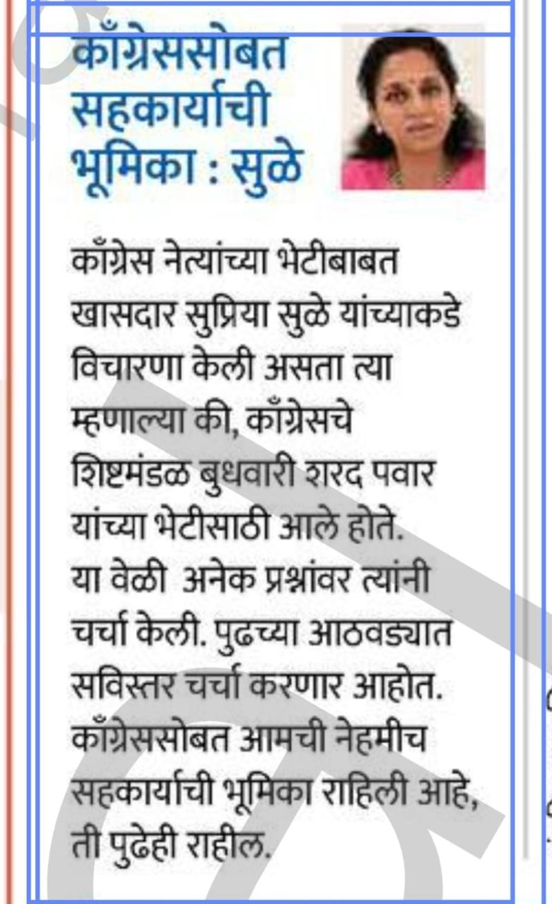 काँग्रेससोबत सहकार्याची भूमिका : सुळे