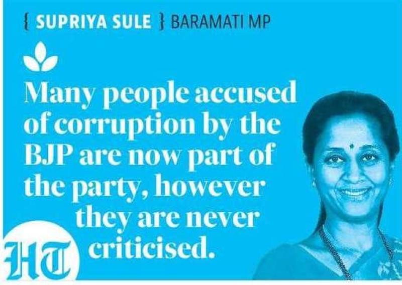 Many people accused of corruption by the BJP are now part of the party - MP Supriya sule 