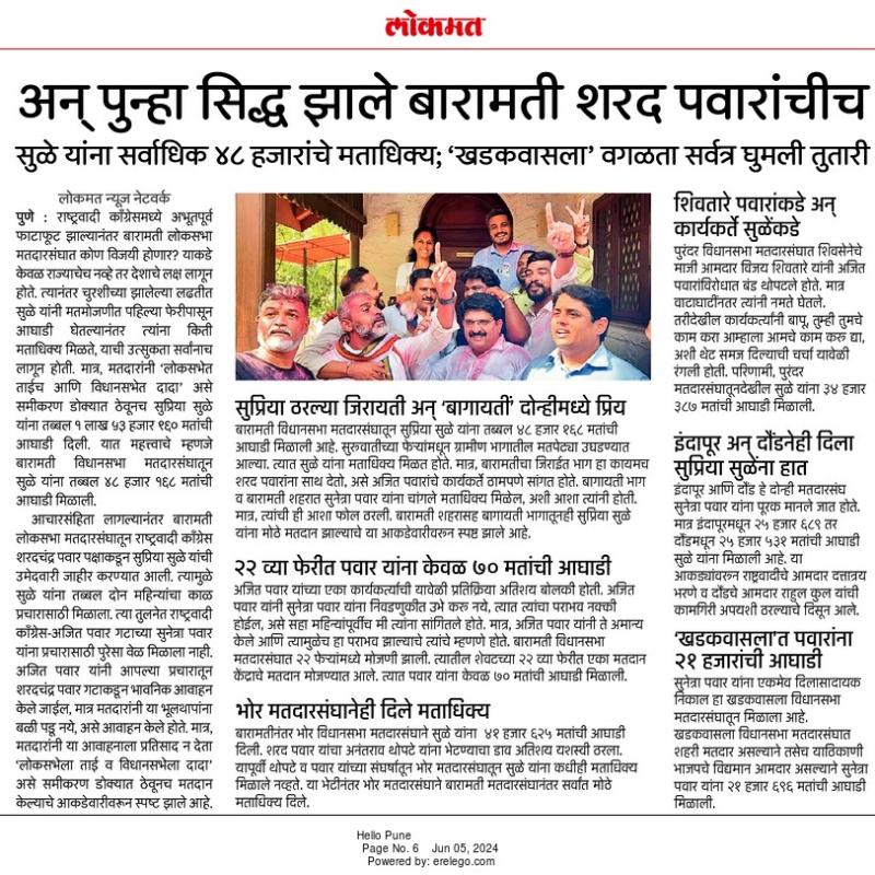 अन पुन्हा सिद्ध झाले बारामती शरद पवारांचीच 