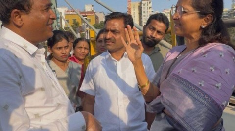 खा. सुप्रिया सुळे यांनी केली नवले पुल परिसराची पाहणी